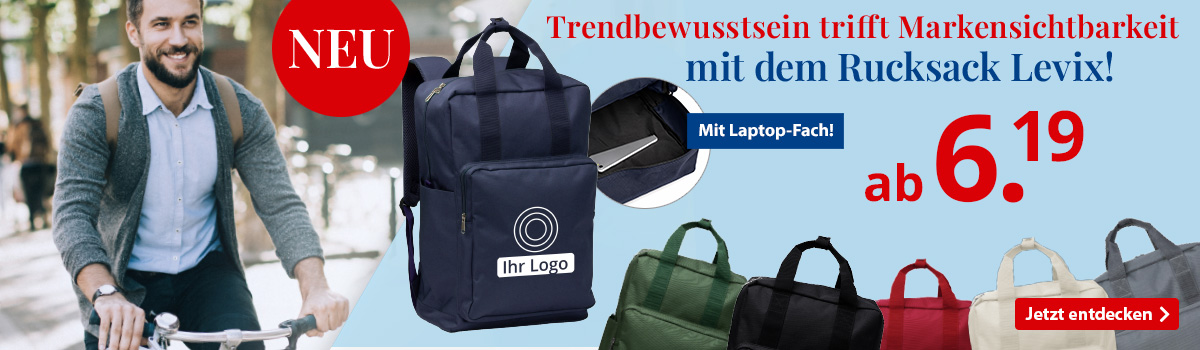 Markensichtbarkeit mit dem Rucksack Levix! 