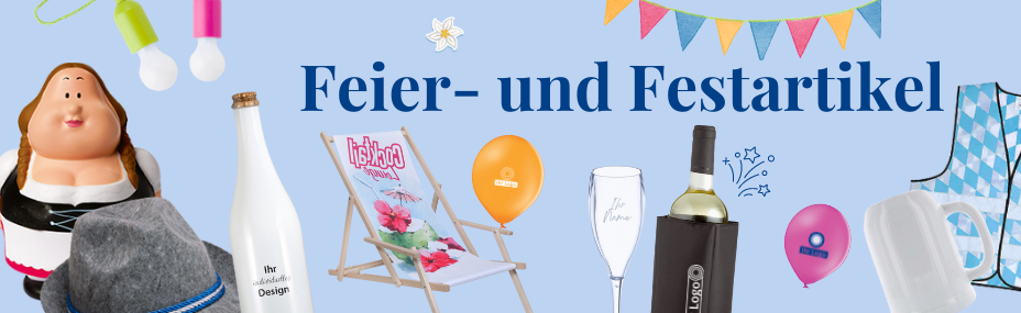 Feier- und Festartikel mit Logo bedrucken