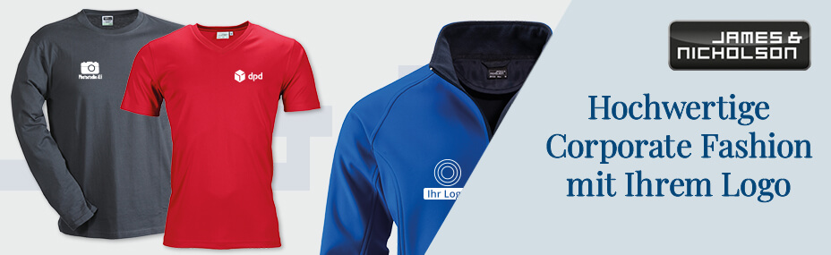 Hochwertige James & Nicholson Werbetextilien & Shirts - Erfolgreiche Werbeartikel im BETTMER Onlineshop