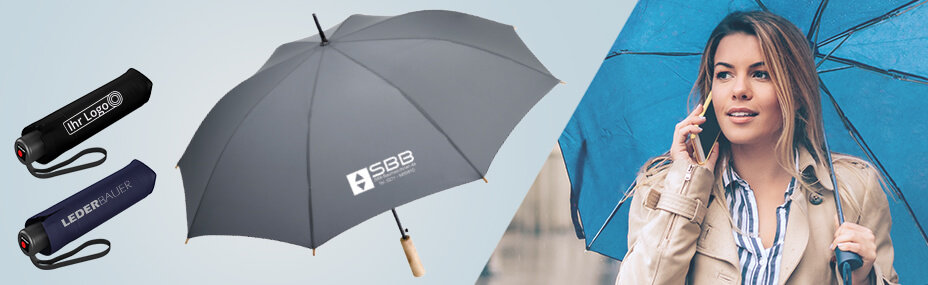 Regenschirme mit Werbeaufdruck bei BETTMER - erfolgreiche Werbeartikel