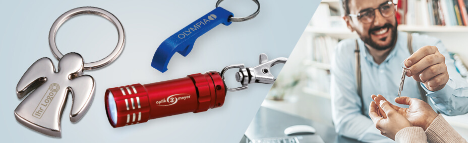 Schlüsselanhänger mit Firmenlogo bei Bettmer - Erfolgreiche Werbeartikel