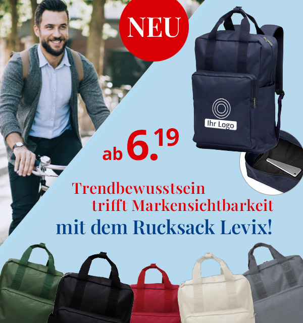 Markensichtbarkeit mit dem Rucksack Levix! 