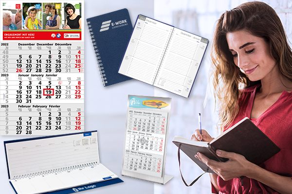 Bedruckte Werbekalender - Ihre Werbung ganzjährig im Blick
