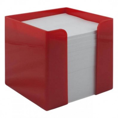 Zettelbox 10 x 10 x 10 cm - Notizquader Rot