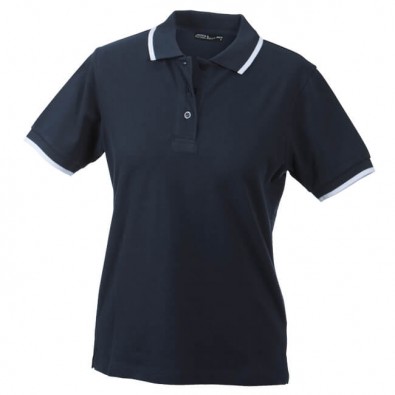 Original James & Nicholson Polo-Piqué für Herren Navy/Weiß | M