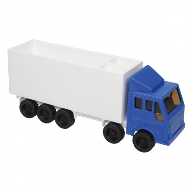 Zettelbox mit Stifteköcher LKW, Blau/Weiß Zettelbox mit Stifteköcher LKW, Blau/Weiß