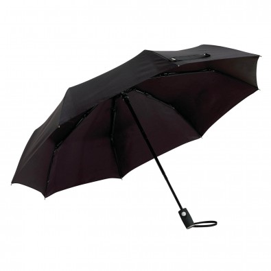 Automatik Windproof Taschenschirm mit farbigem Griff, Schwarz Automatik Windproof Taschenschirm mit farbigem Griff, Schwarz