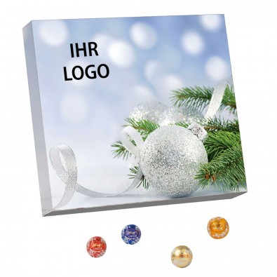 Lindt Adventskalender mit Mini-Kugeln Lindor, Glitzerkugel Lindt Adventskalender mit Mini-Kugeln Lindor, Glitzerkugel