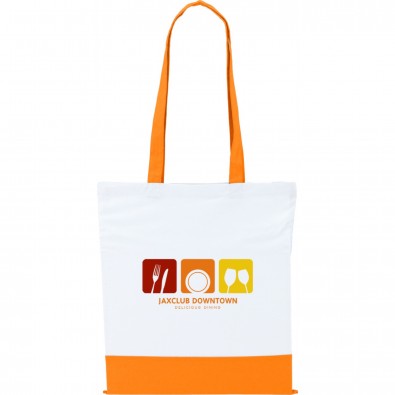 Baumwolltasche Two Colour , weiß/orange Baumwolltasche Two Colour , weiß/orange