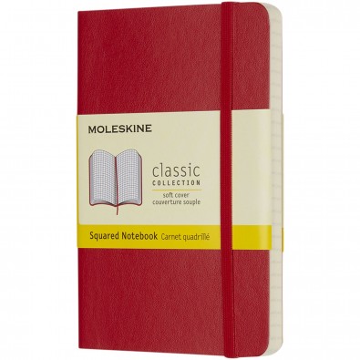 Moleskine Classic Softcover Notizbuch Taschenformat – kariert, Scarlet Red Moleskine Classic Softcover Notizbuch Taschenformat – kariert, Scarlet Red