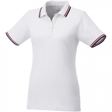 ELEVATE Damen Poloshirt Fairfield mit weißem Rand, weiß,dunkelblau,rot, L ELEVATE Damen Poloshirt Fairfield mit weißem Rand, weiß,dunkelblau,rot, L