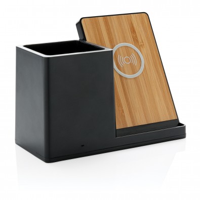 Ontario 5W Wireless Charger und Stiftehalter, schwarz Ontario 5W Wireless Charger und Stiftehalter, schwarz