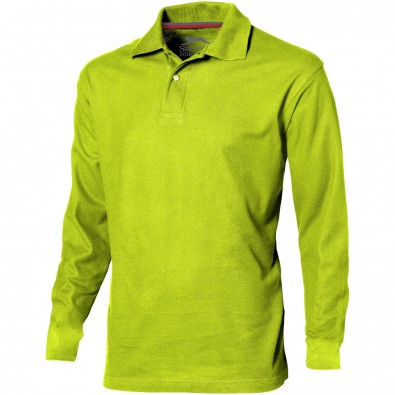 Point langärmliges Poloshirt für Herren, apfelgrün, S Point langärmliges Poloshirt für Herren, apfelgrün, S