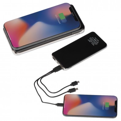 Powerbank mit Induktionsladefunktion 8.000mAh, schwarz Powerbank mit Induktionsladefunktion 8.000mAh, schwarz