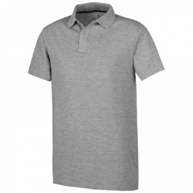 Primus Poloshirt für Herren, grau meliert, M Primus Poloshirt für Herren, grau meliert, M