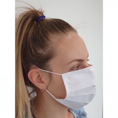 Gesichtsmaske für Mund-Nasenabdeckung, Textil weiß, einlagig Gesichtsmaske für Mund-Nasenabdeckung, Textil weiß, einlagig
