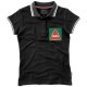 Deuce Poloshirt mit weißem Rand für Damen, schwarz, L Deuce Poloshirt mit weißem Rand für Damen, schwarz, L