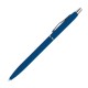 Schlanker, gummierter Kugelschreiber, blau Schlanker, gummierter Kugelschreiber, blau